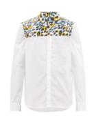 Matchesfashion.com Marni - Cheetah Print Panelled Cotton Shirt - Mens - White Multi