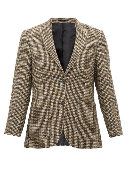 Matchesfashion.com Officine Gnrale - Charlene Single Breasted Houndstooth Blazer - Womens - Beige