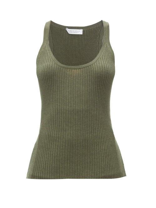 Matchesfashion.com Gabriela Hearst - Daniel Avalon Cashmere-blend Tank Top - Womens - Khaki