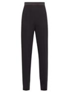 Matchesfashion.com Fendi - Satin-trimmed Side-tie Crepe Tuxedo Trousers - Womens - Black