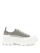 Matchesfashion.com Alexander Mcqueen - Tread Slick Exaggerated-sole Check Canvas Trainers - Womens - Multi