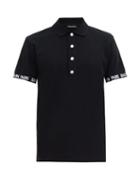 Matchesfashion.com Balmain - Logo Jacquard Cotton Polo Shirt - Mens - Black