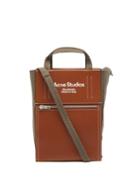 Acne Studios - Baker Out Mini Leather-trimmed Canvas Tote Bag - Womens - Brown Multi