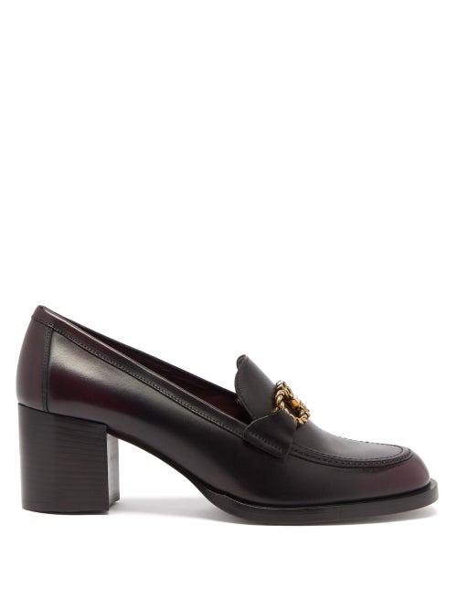 Matchesfashion.com Salvatore Ferragamo - Gancini Chain Leather Loafers - Womens - Burgundy