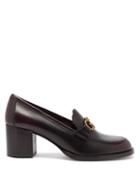 Matchesfashion.com Salvatore Ferragamo - Gancini Chain Leather Loafers - Womens - Burgundy