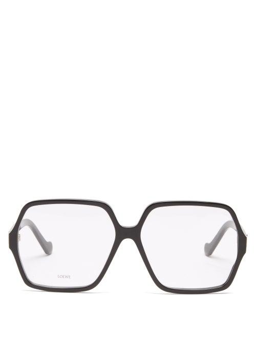 Ladies Accessories Loewe - Oversized Square Acetate Glasses - Womens - Black