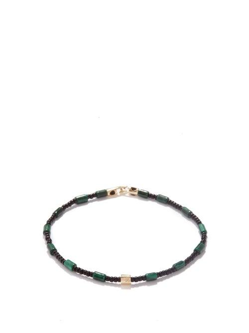 Luis Morais - Malachite & 14kt Gold Bracelet - Mens - Green