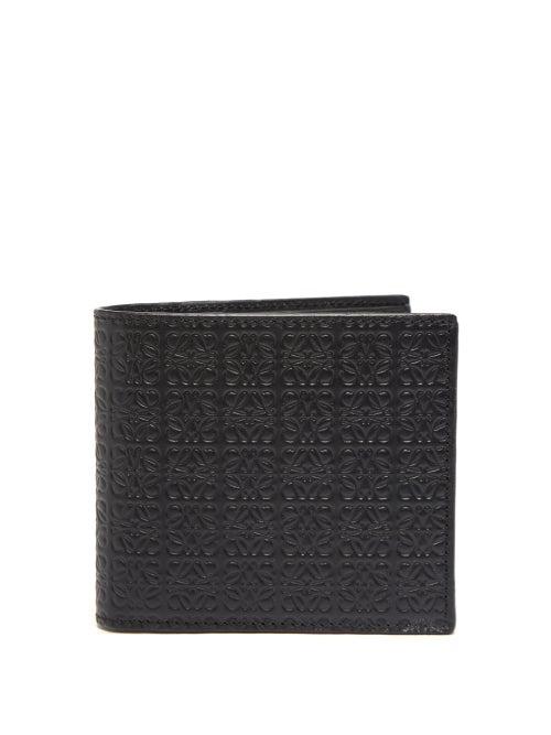 Loewe - Anagram-debossed Leather Bi-fold Wallet - Mens - Black