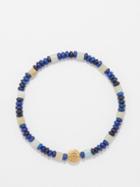 Luis Morais - Avenutrine, Lapis Lazuli & 14kt Gold Bracelet - Mens - Blue Multi