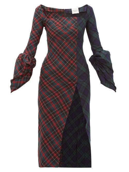 Matchesfashion.com A.w.a.k.e. Mode - Thistle Whistle Square Neck Tartan Dress - Womens - Multi
