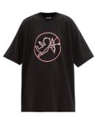 Ladies Rtw Vetements - No Time For Romance-print Cotton T-shirt - Womens - Black