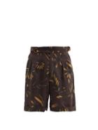 Matchesfashion.com Nanushka - Nagi Floral-print Belted Cupro Shorts - Mens - Black Multi
