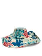 Matchesfashion.com Etro - Hibiscus Print Cotton Hat - Womens - Blue