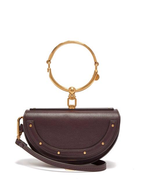 Matchesfashion.com Chlo - Nile Leather Minaudire Clutch Bag - Womens - Burgundy