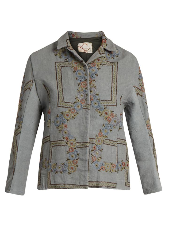 By Walid Haya Embroidered Linen Jacket