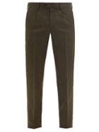 Matchesfashion.com Caruso - Slim-leg Wool-fresco Suit Trousers - Mens - Dark Green