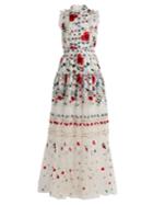 Erdem Ava Floral-embroidered Silk-organza Gown