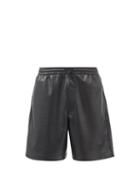 Nanushka - Doxxi Drawstring Faux-leather Shorts - Mens - Black