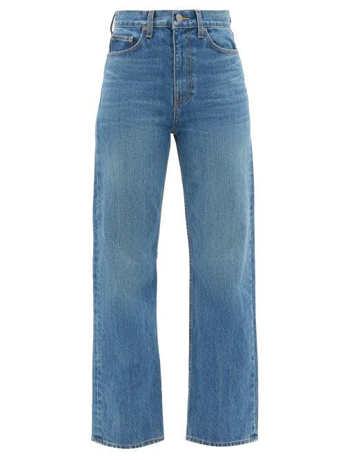 Matchesfashion.com Brock Collection - Quark High-rise Straight-leg Jeans - Womens - Blue