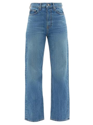 Matchesfashion.com Brock Collection - Quark High-rise Straight-leg Jeans - Womens - Blue