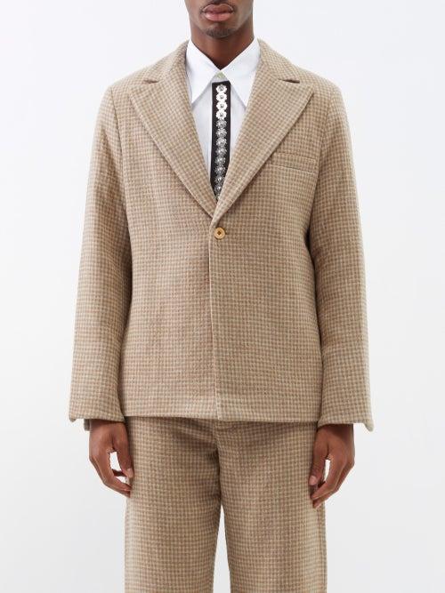 Sfr - Cecil Single-breasted Tweed Blazer - Mens - Camel