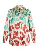 Marco De Vincenzo Painterly-print Silk-satin Shirt