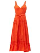 Matchesfashion.com Proenza Schouler - Buckle Strap Cotton Poplin Dress - Womens - Orange