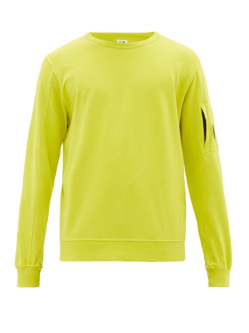 Matchesfashion.com C.p. Company - Lense Patch Cotton Jersey Sweatshirt - Mens - Green