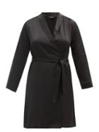 Ladies Lingerie La Perla - Belted Short Silk Robe - Womens - Black