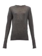 Matchesfashion.com Raey - Sheer Raw Edge Crew Neck Cashmere Sweater - Womens - Charcoal