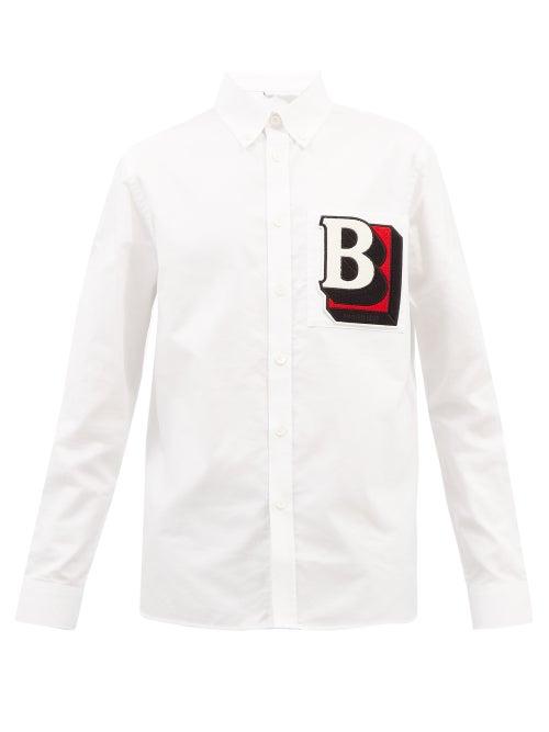 Burberry - Tumby B-logo Cotton Shirt - Mens - White Multi