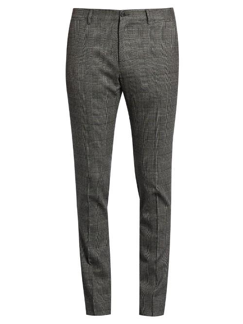 Dolce & Gabbana Prince Of Wales-checked Wool Trousers