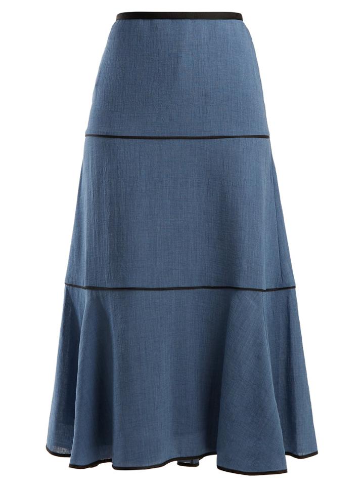 Cefinn Tiered Voile Midi Skirt