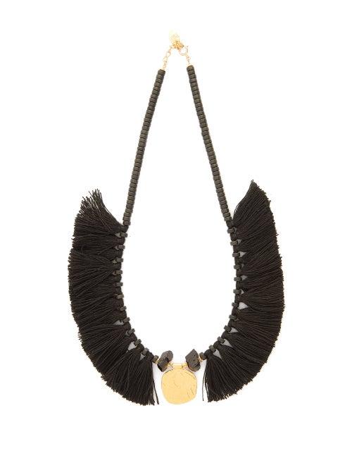 Matchesfashion.com Elise Tsikis - Elyes Tasselled Onyx Necklace - Womens - Black