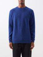 Sunspel - Crew-neck Raglan-sleeve Wool Sweater - Mens - Dark Blue