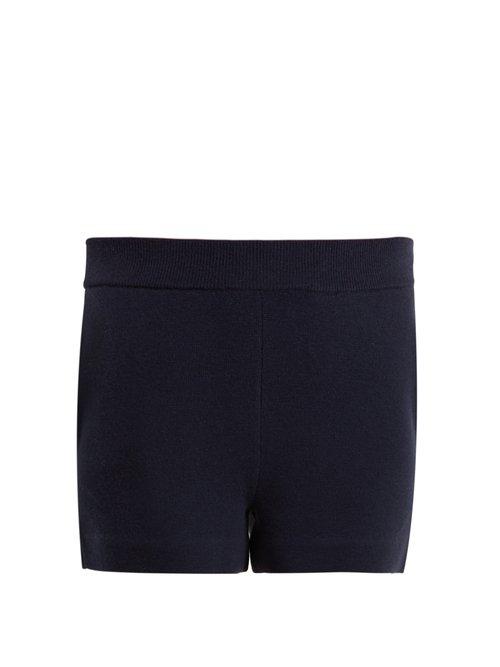 Matchesfashion.com Allude - Milano Wool Blend Shorts - Womens - Navy