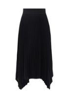 Joseph - Ade Asymmetric Pleated Jersey Midi Skirt - Womens - Black