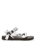 Matchesfashion.com Arizona Love - Trekky Bandana Wrapped Velcro Strap Sandals - Womens - White