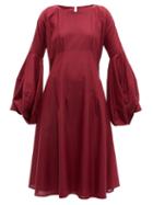 Matchesfashion.com Merlette - Darted Cotton Dress - Womens - Burgundy