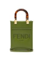Fendi - Sunshine Logo-debossed Leather Cross-body Bag - Womens - Dark Green
