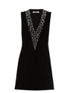 Matchesfashion.com Givenchy - Pearl Embroidered Velvet Mini Dress - Womens - Black