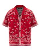 Alanui - Bandana-jacquard Cotton-pique Short-sleeved Shirt - Mens - Red