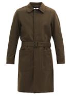 Matchesfashion.com Caruso - Single-breasted Wool Trench Coat - Mens - Dark Green