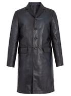 Valentino Single-breasted Leather Overcoat