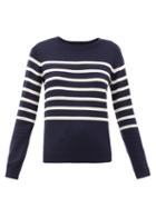 Matchesfashion.com A.p.c. - Cordelia Breton-stripe Merino Wool-blend Sweater - Womens - Navy