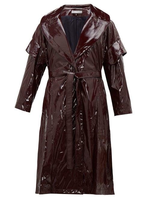 Matchesfashion.com Palmer//harding - Single Breasted Pvc Coat - Womens - Burgundy