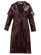 Matchesfashion.com Palmer//harding - Single Breasted Pvc Coat - Womens - Burgundy