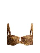 Matchesfashion.com Zimmermann - Juniper Balconette Bikini Top - Womens - Gold Multi