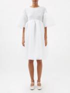 Cecilie Bahnsen - Florette Bell-sleeve Matelass Dress - Womens - White