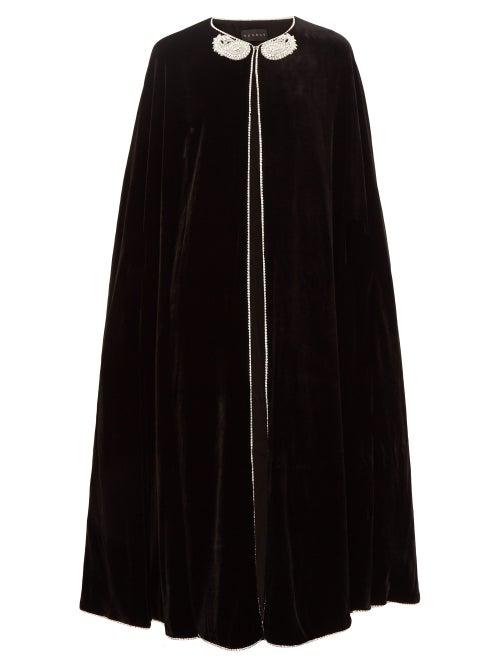 Matchesfashion.com Dundas - Crystal Embellished Velvet Cape - Womens - Black
